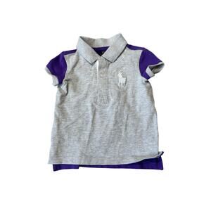 Kids POLO by Ralph Lauren collared shirt, size 3T, Purple & Gray, 3 on the back